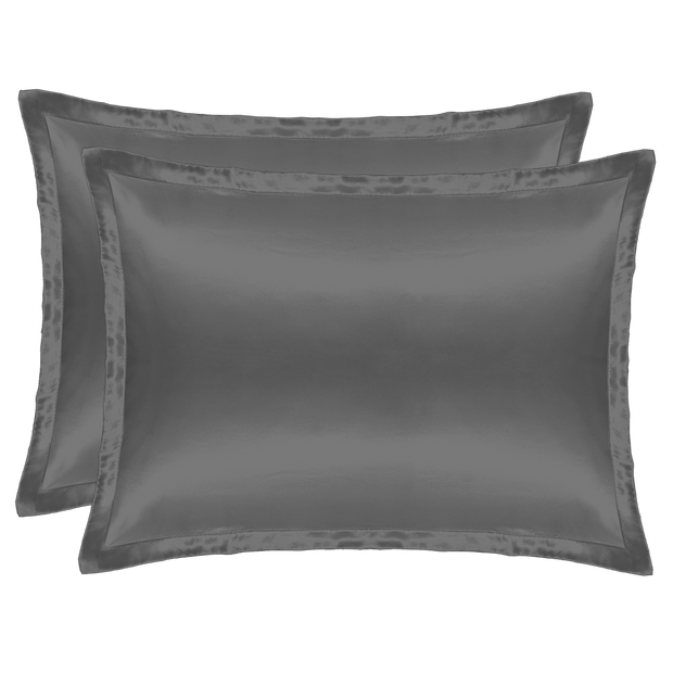 Silk Pillowcase Charcoal Duo