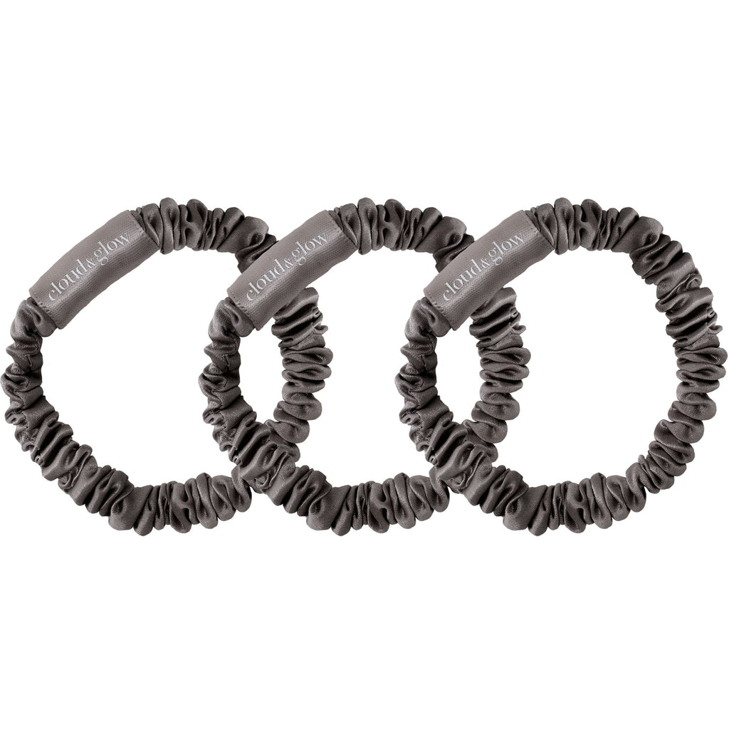 Silk Scrunchies Charcoal 1 cm