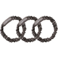 Silk Scrunchies Charcoal 1 cm