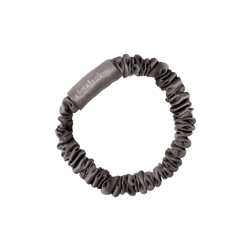 Silk Scrunchies Charcoal 1 cm