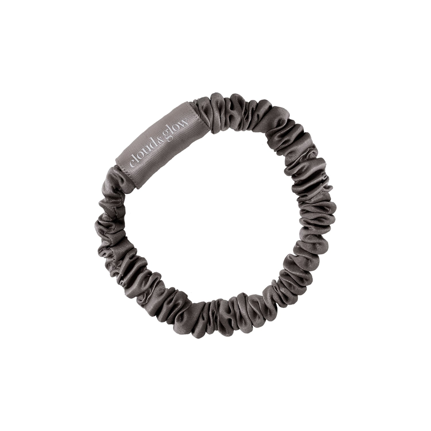 Silk Scrunchies Charcoal 1 cm