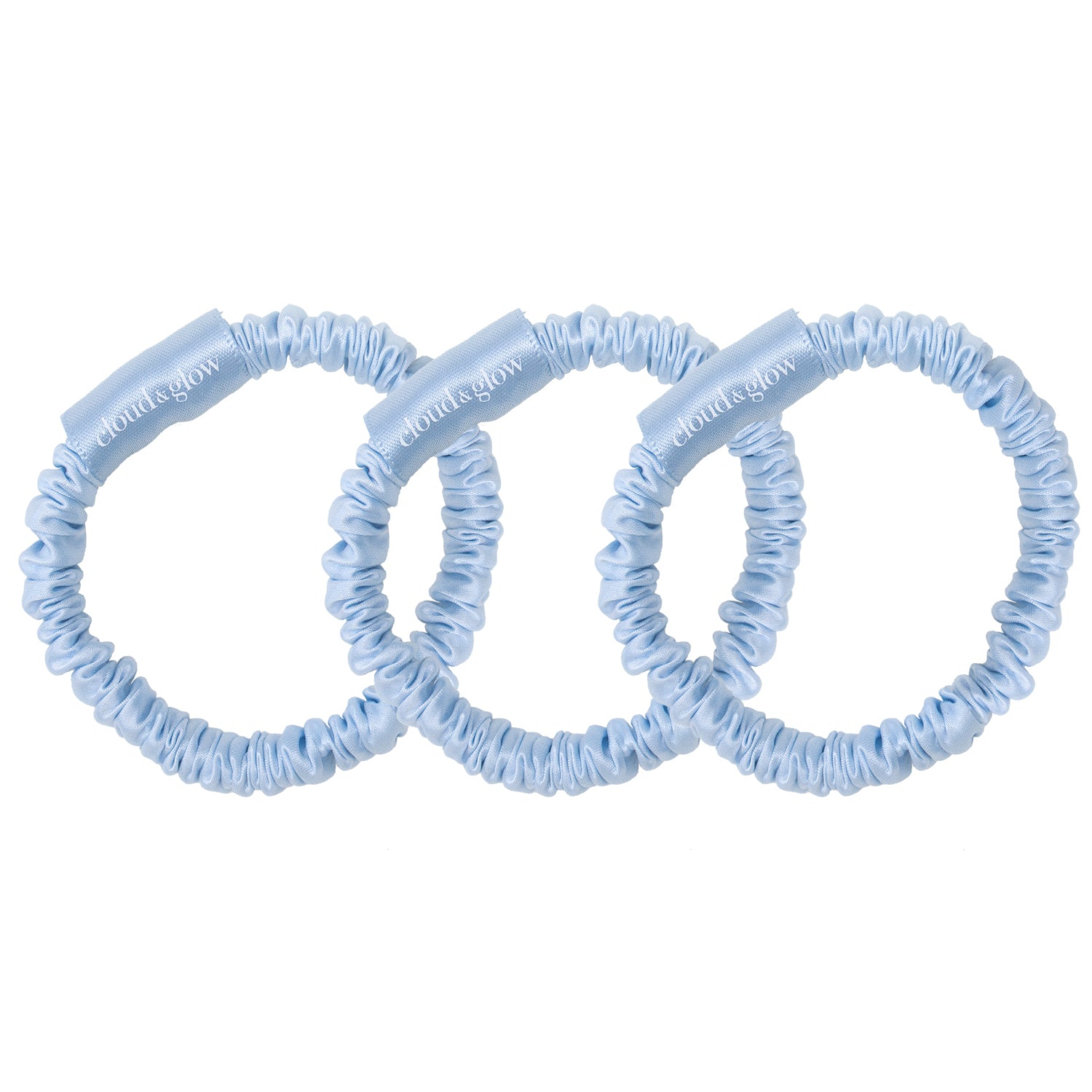 Silk Scrunchies Sky Blue 1 cm