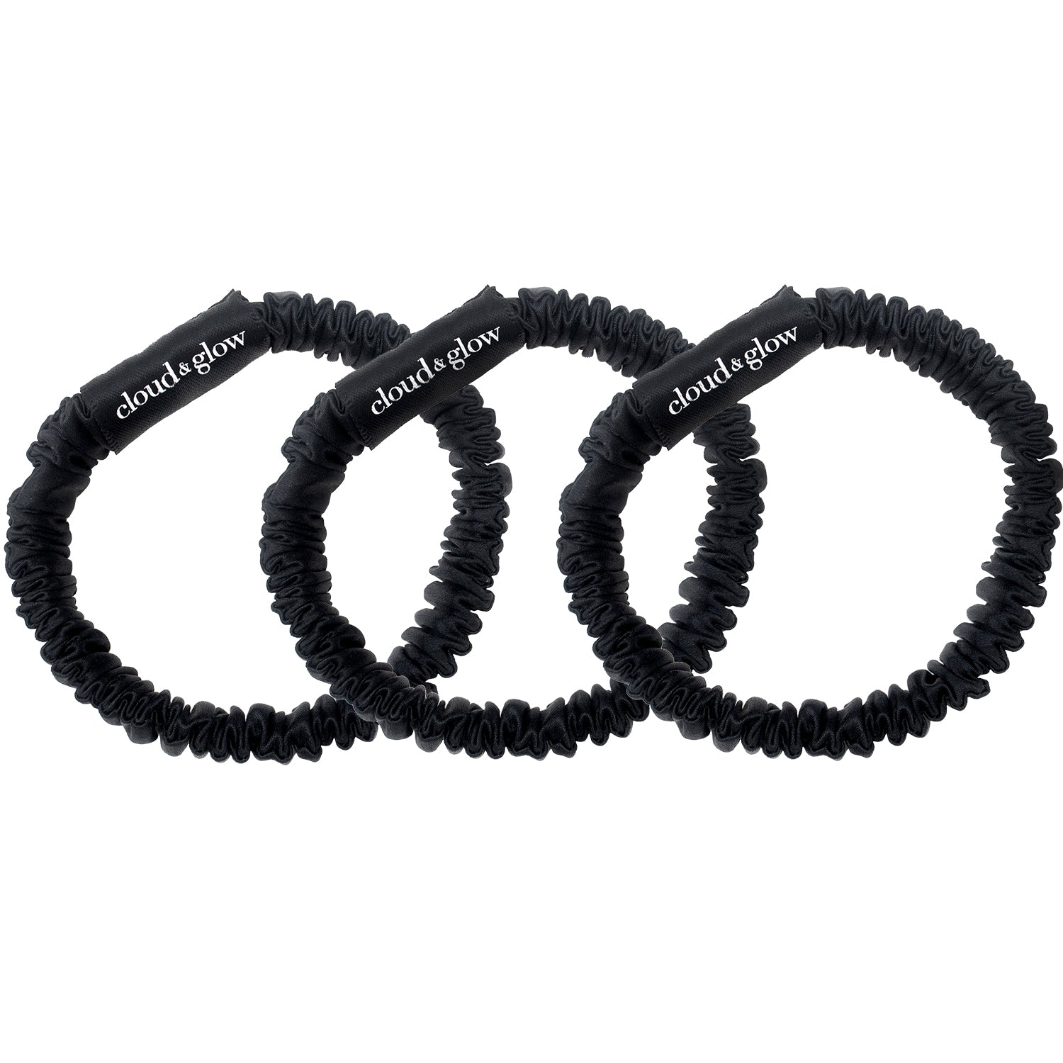 Silk Scrunchies Black 1 cm