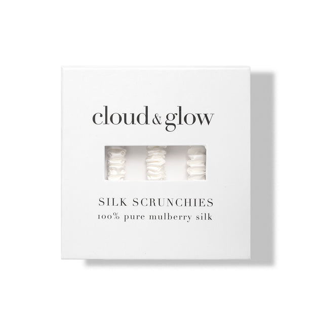 Silk Scrunchies White 1 cm