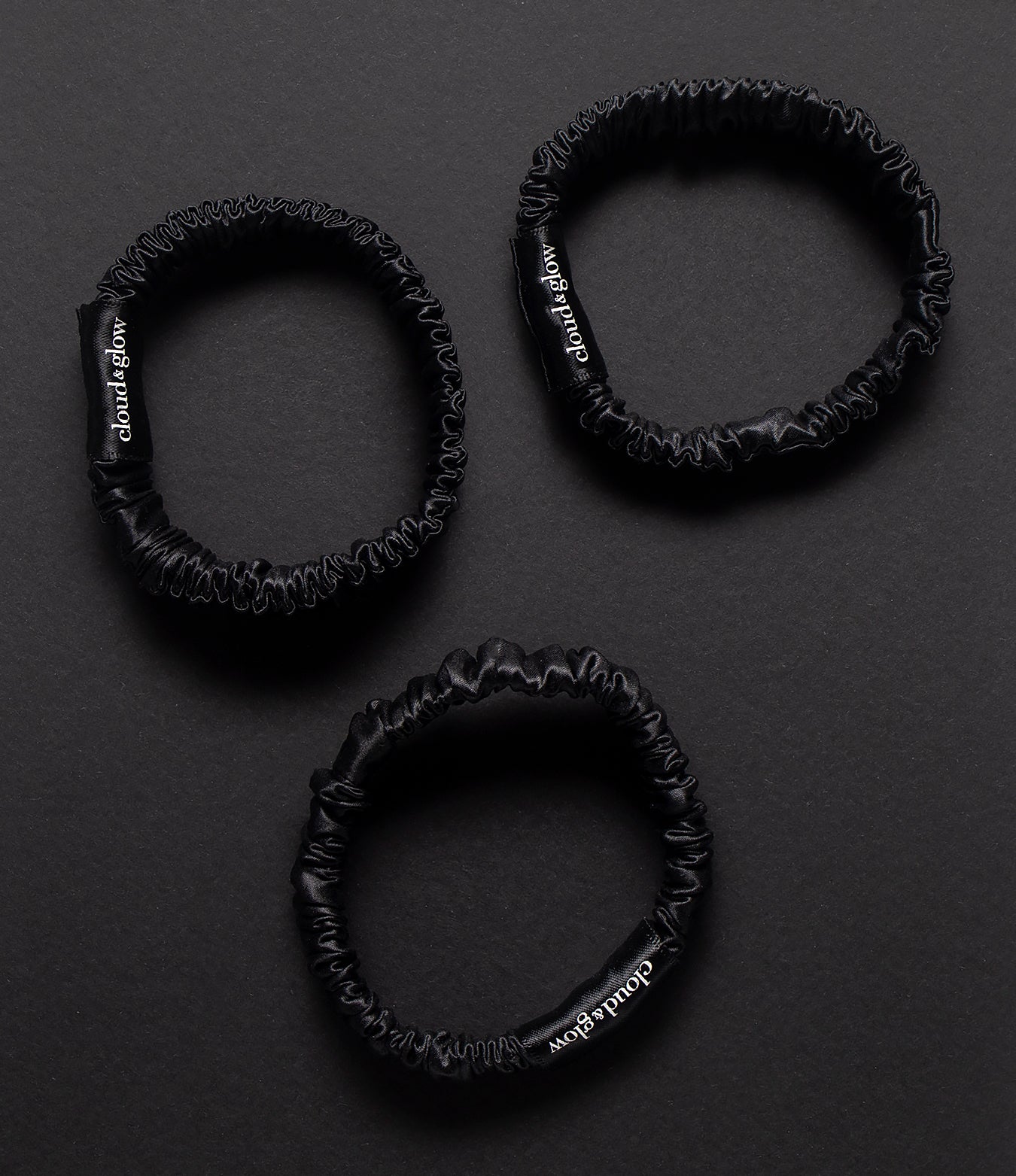Silk Scrunchies Black 1 cm