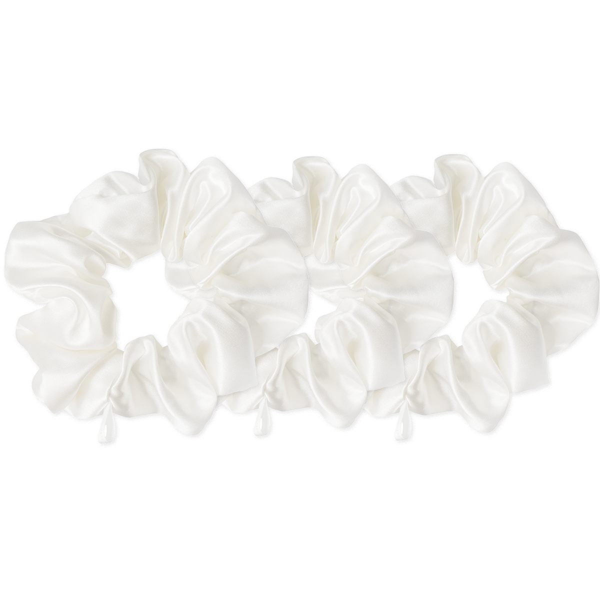 Silk Scrunchies White 4 cm