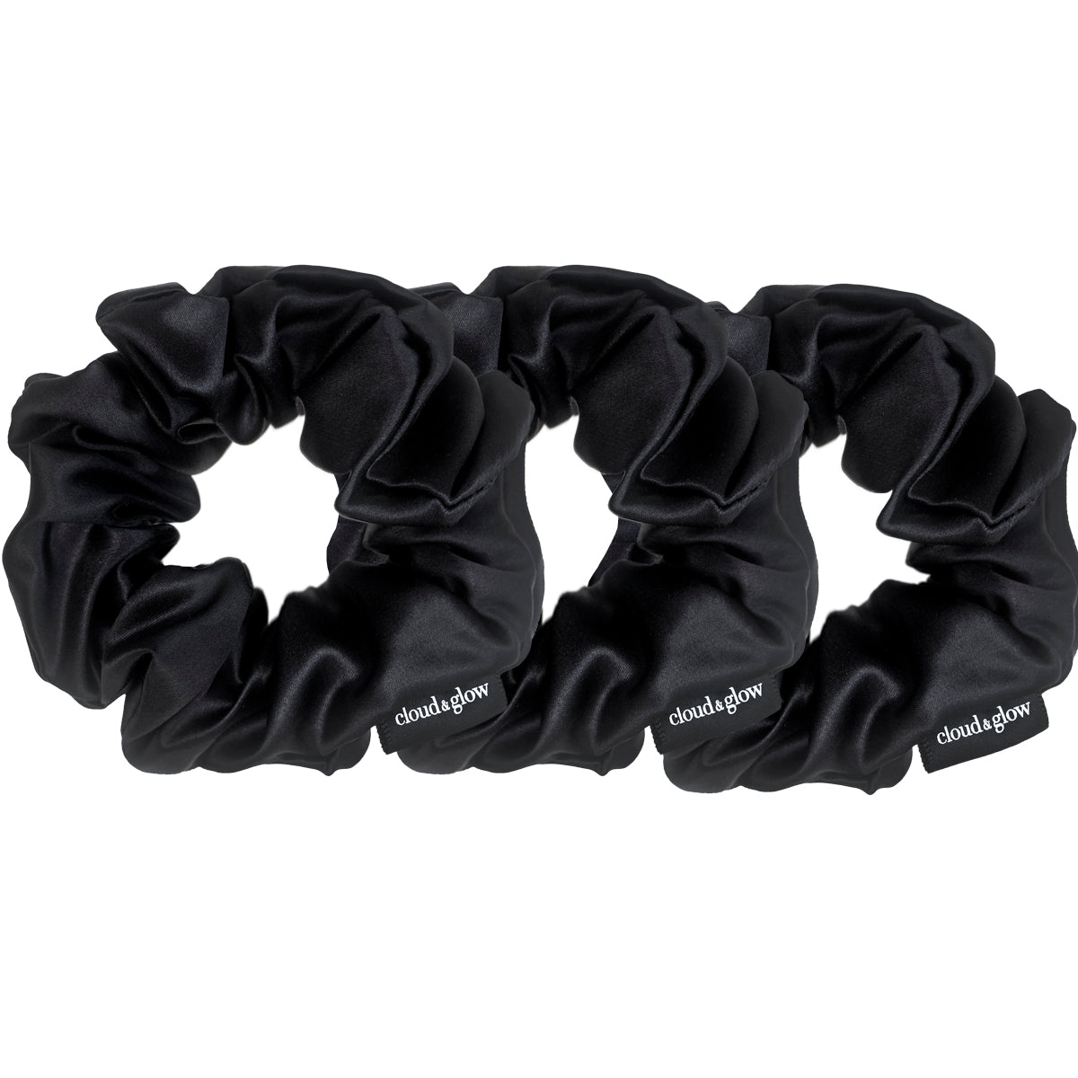 Silk Scrunchies Black 4 cm