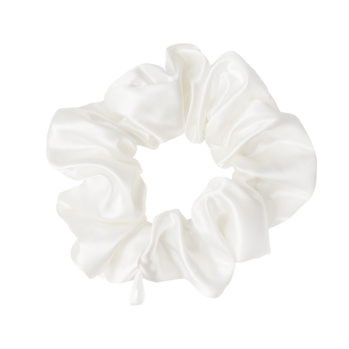 Silk Scrunchies White 4 cm