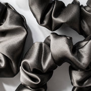 Silk Scrunchies Charcoal 4 cm
